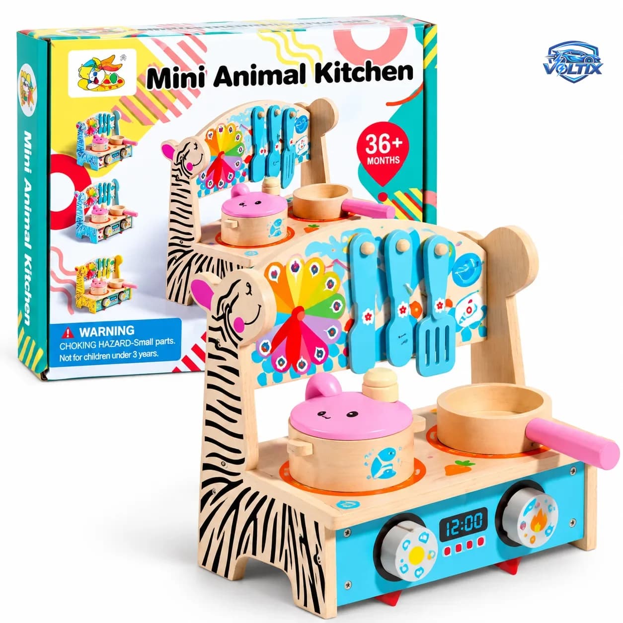 🍳 مطبخ خشبي صغير للأطفال – Mini Animal Kitchen