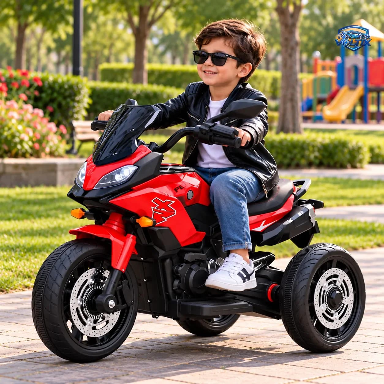 🏍️ موتور كهربائي ثلاثي للأطفال – حجم كبير ⚡ 3