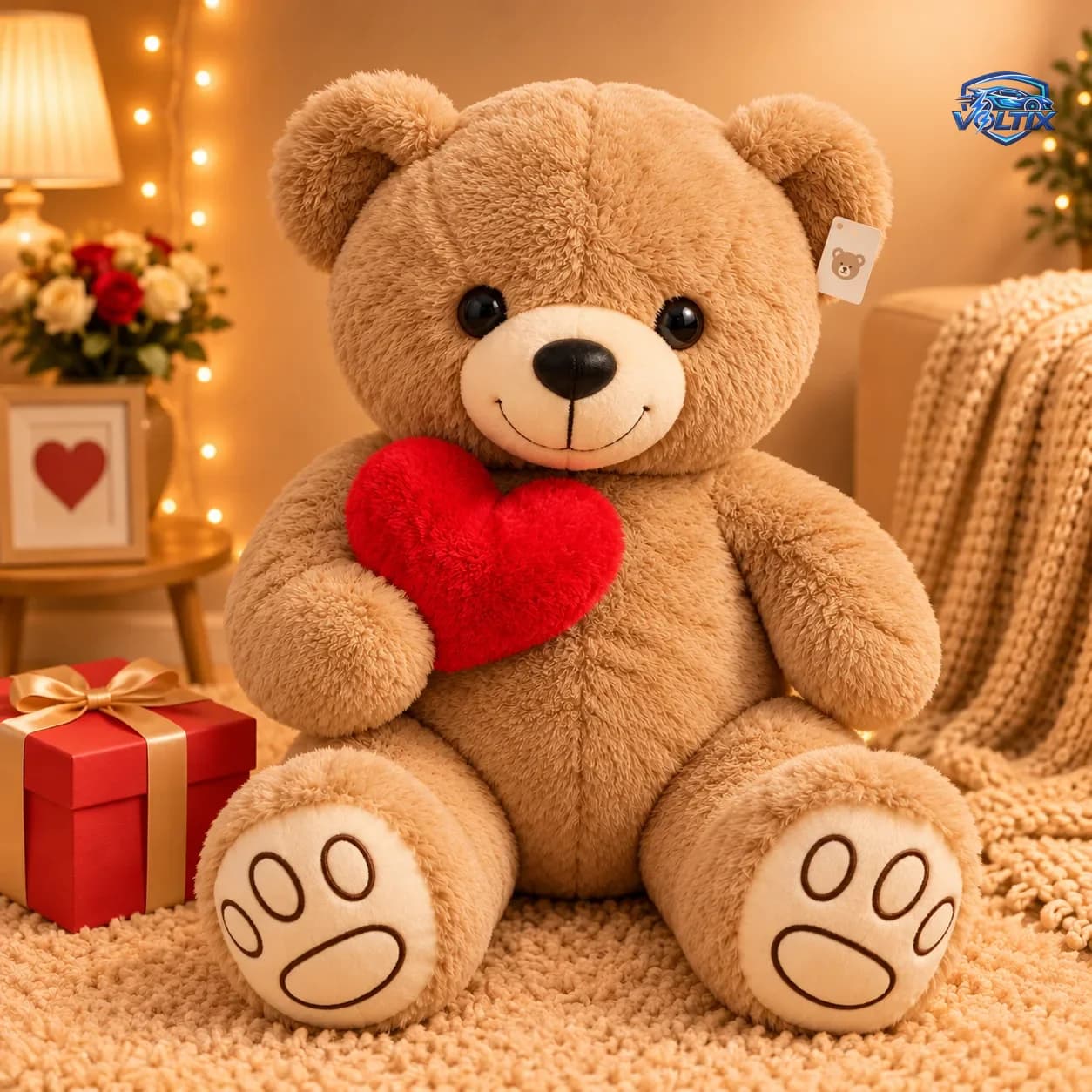 🧸❤️ دبدوب الحب بالقلب الأحمر – 30 سم 2