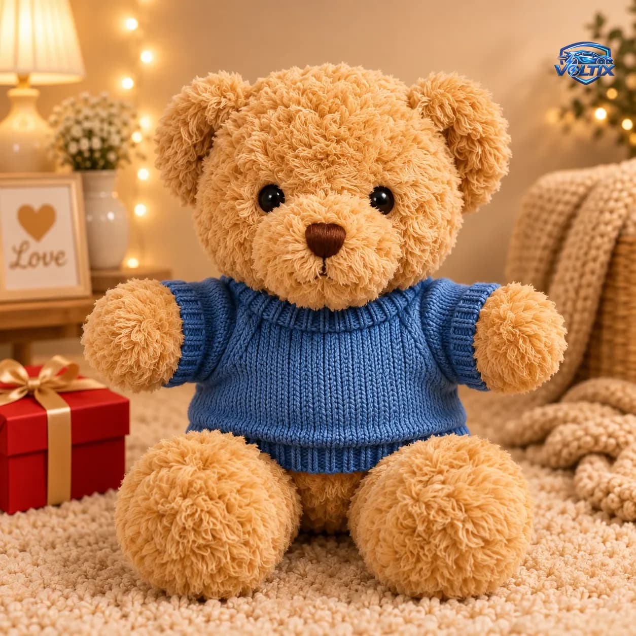 🧸❤️ دبدوب الحب بالكنزة الشتوية – 30 سم 2