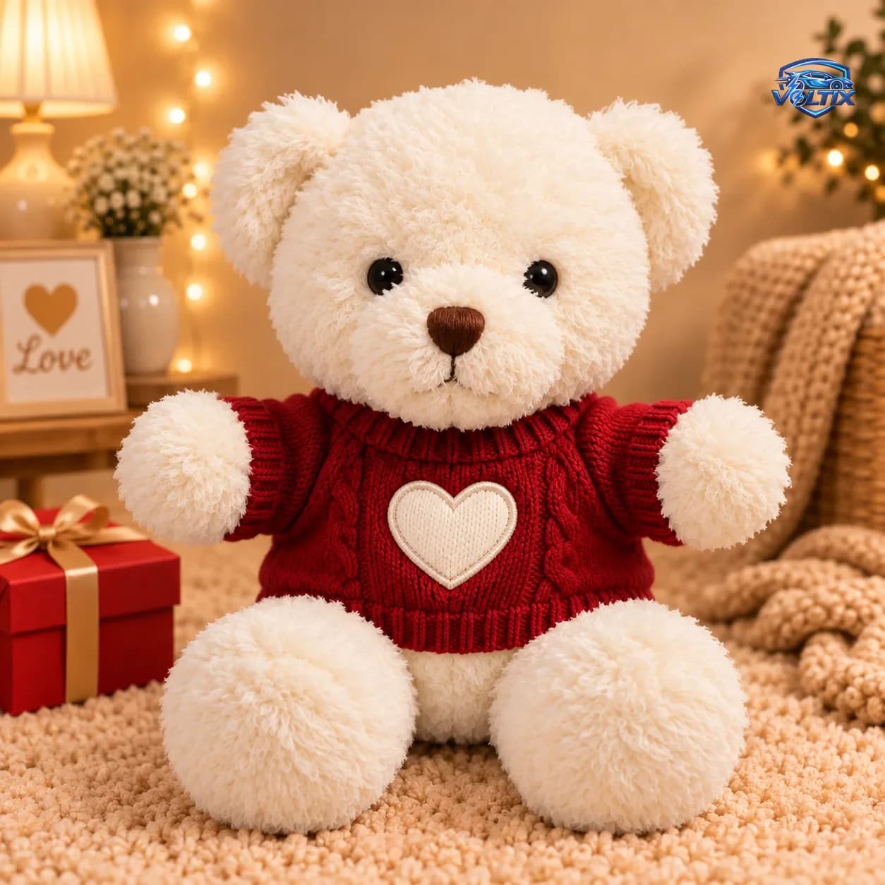🧸❤️ دبدوب الحب بالكنزة الشتوية – 30 سم 3