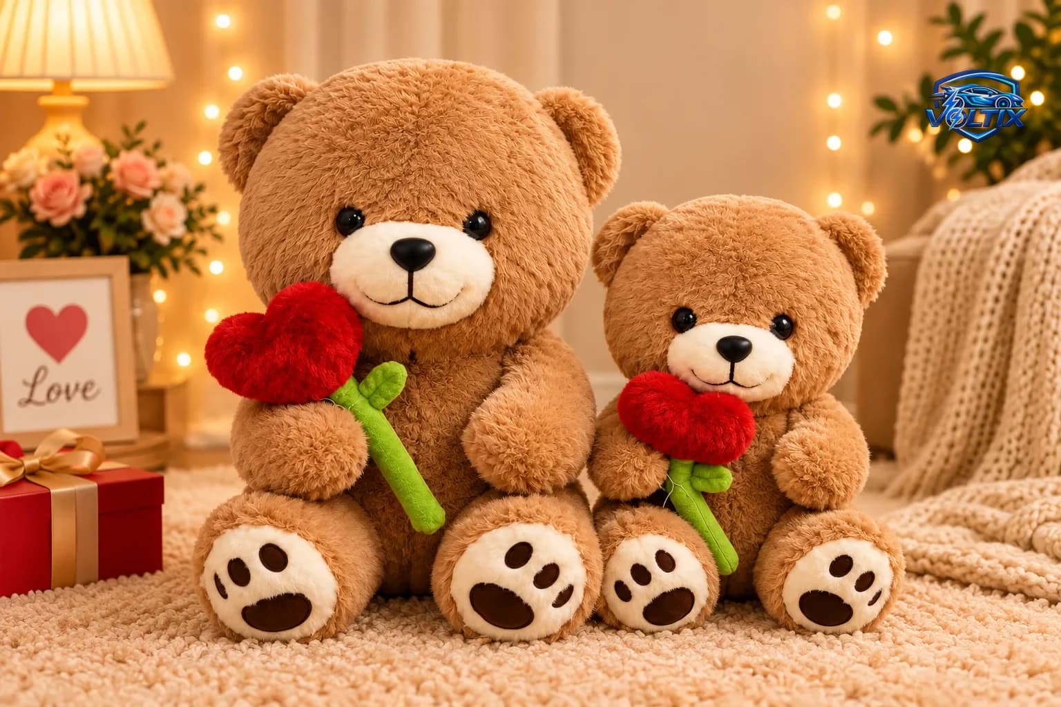 🧸❤️ دبدوب الحب مع وردة القلب – متوفر بحجمين 3