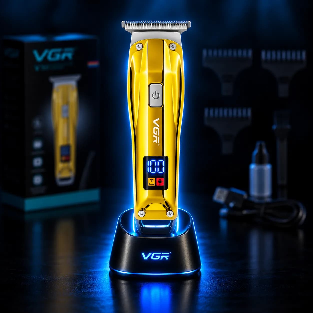 ماكينة حلاقة وتشذيب VGR V-956 – اللون الذهبي ✨✂️