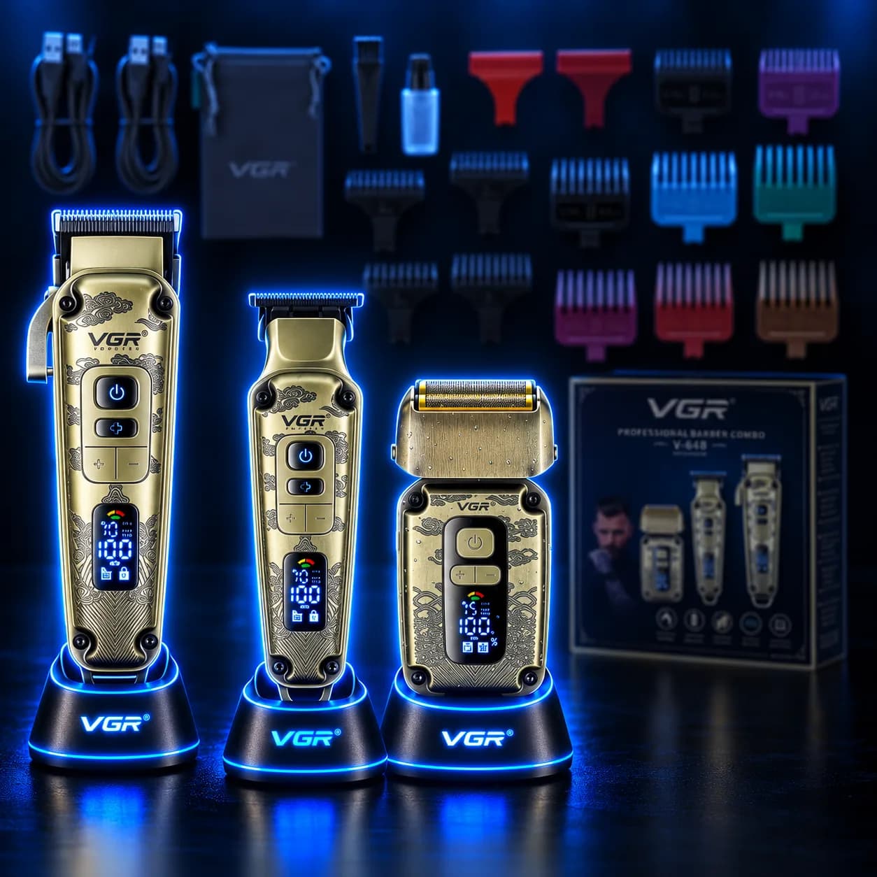 طقم الحلاقة الاحترافي 3في1 VGR V-642 ✂️✨