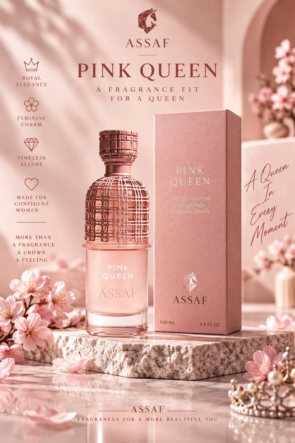 عطور ASSAF النسائية 🌸Assaf Pink Queen