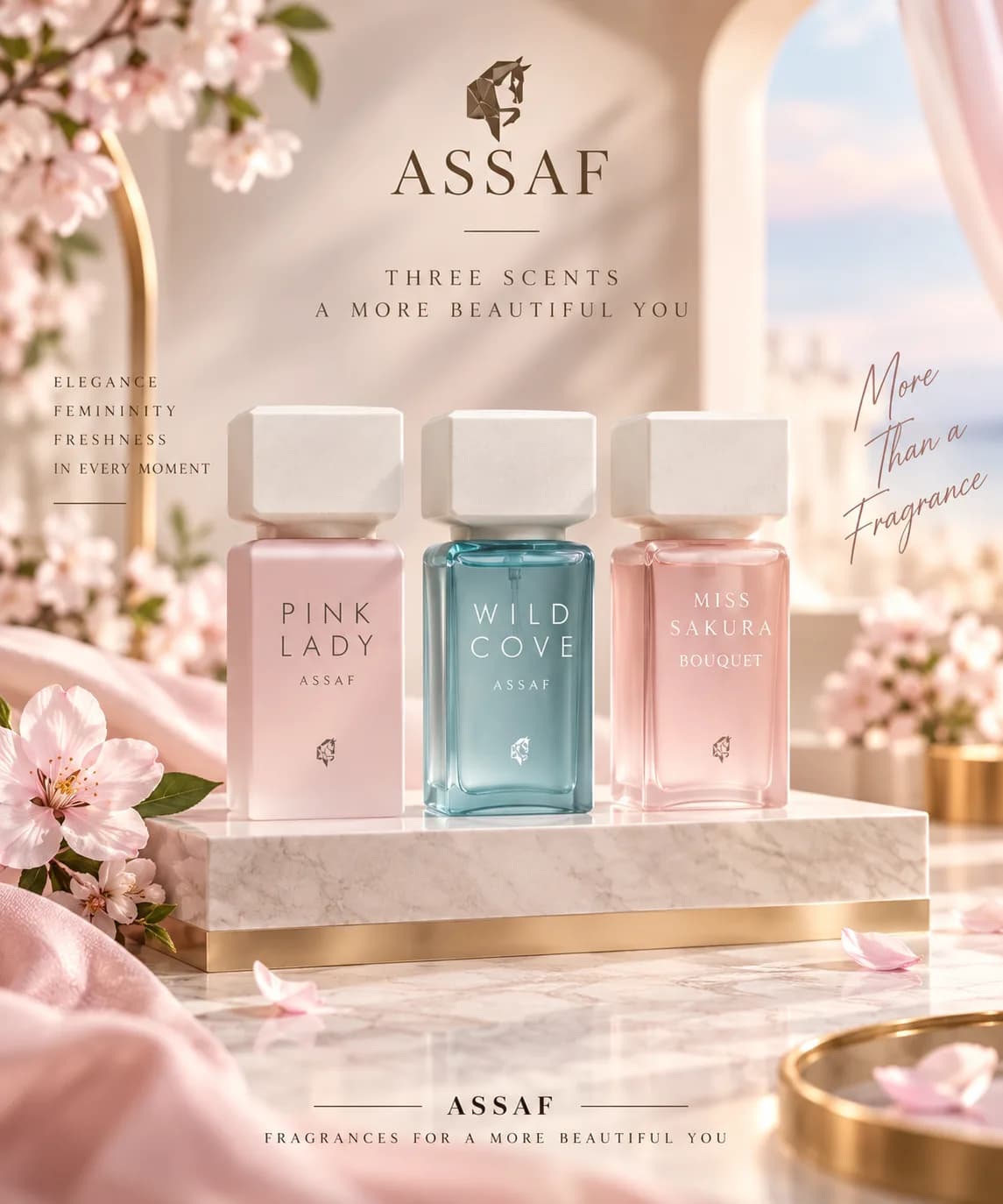 بكج عطور عساف Pink Lady_ Wild Cove_ ASSAF Miss Sakura Bouquet