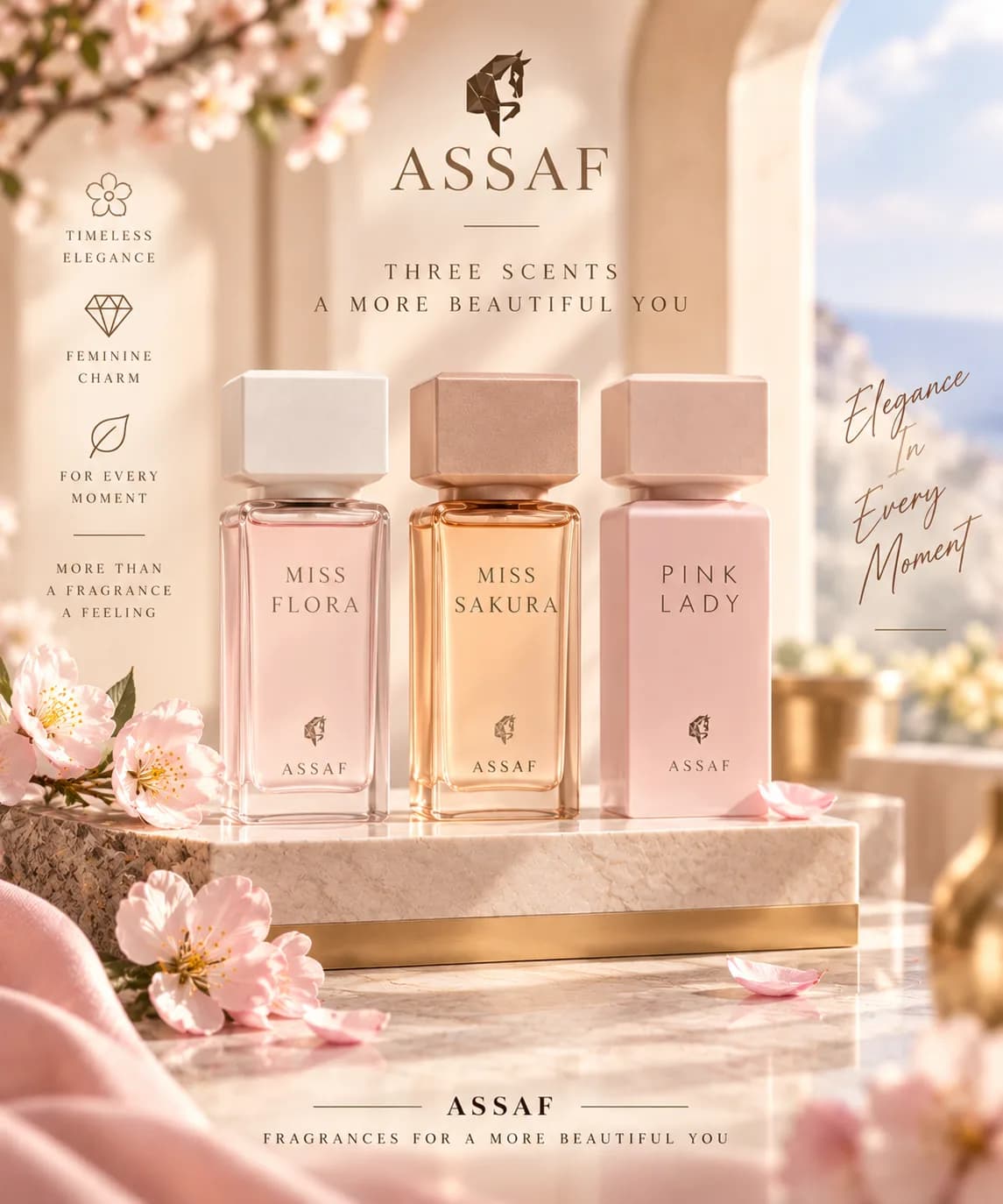 بكج عطر ASSAF _ميس فلورا 🌸_ميس ساكورا 🌷_ بينك ليدي 💗